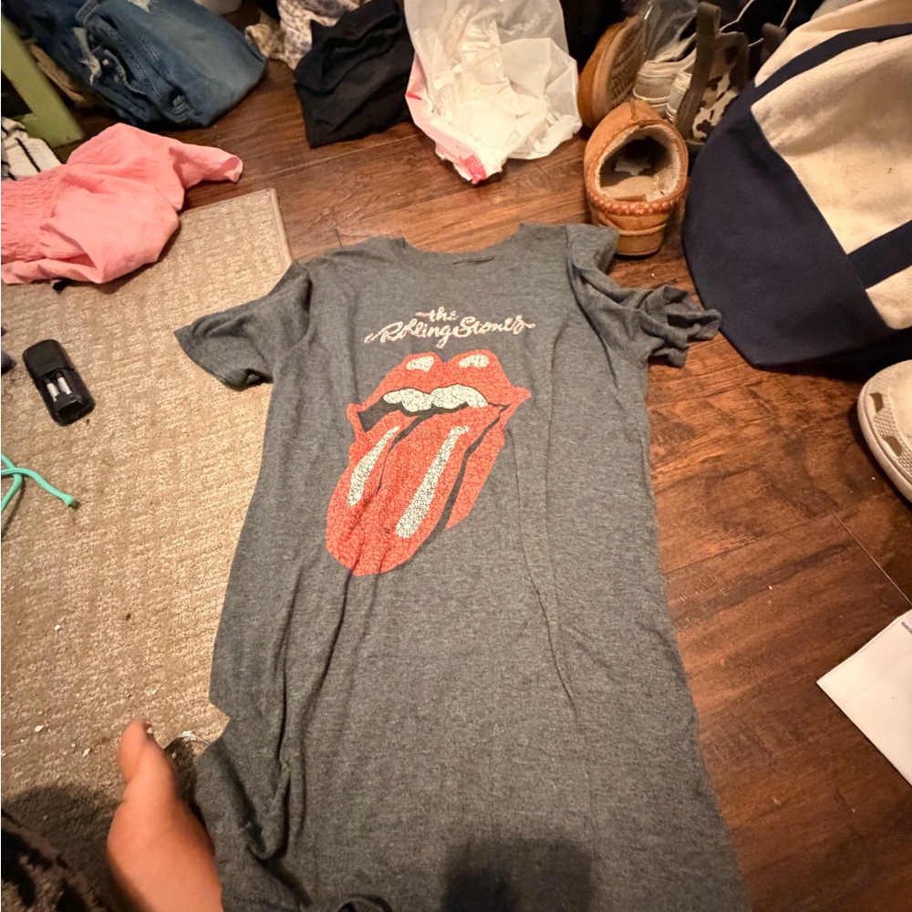 The Rolling Stones Gray Tee with Red Logo